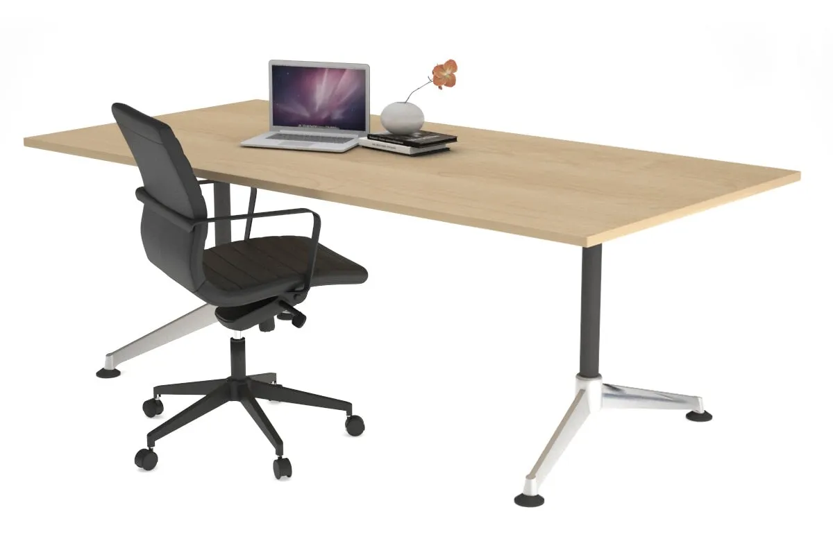 Boardroom Table Premium Indented Chrome Legs Blackjack [1800L x 800W]
