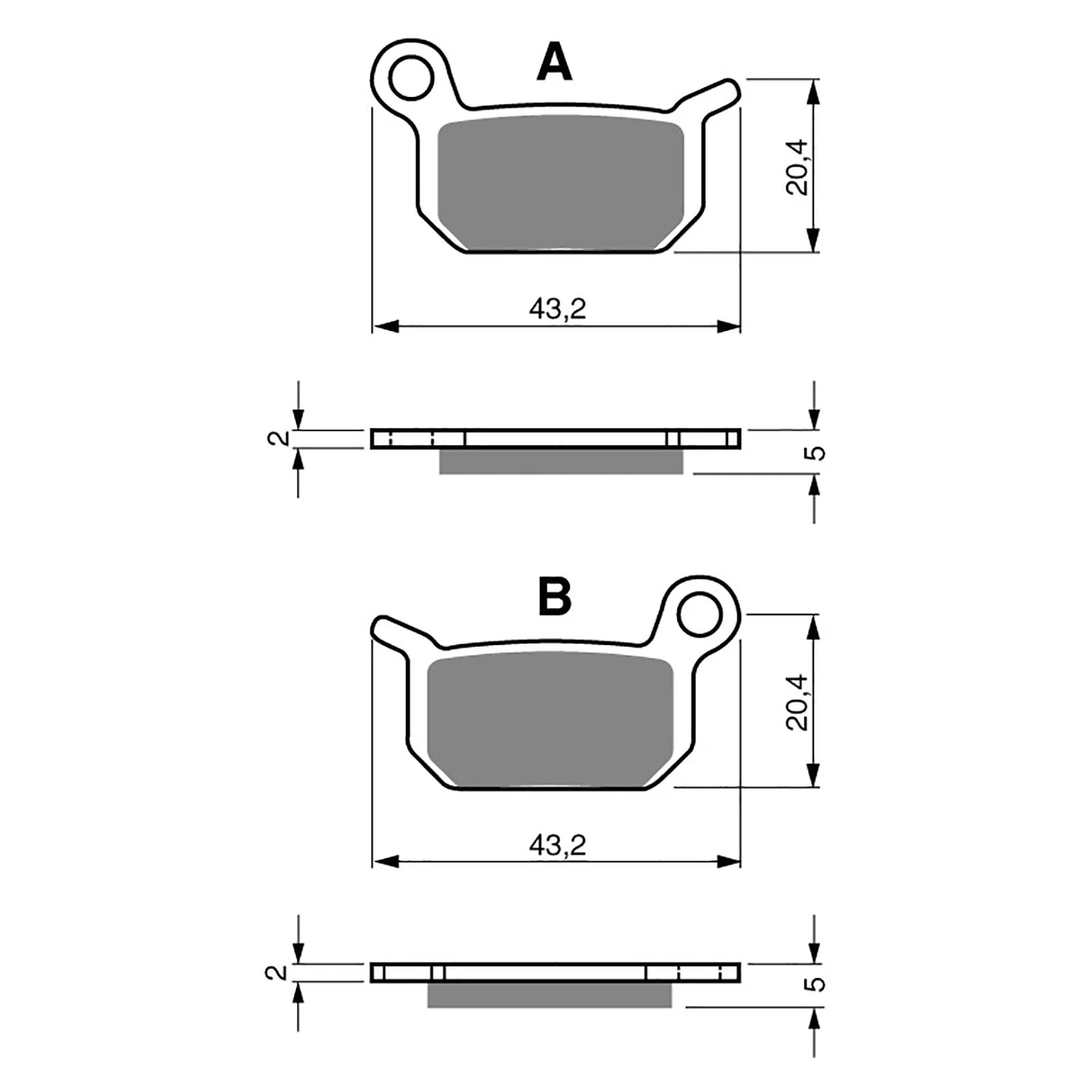 BRAKE PADS GOLDFREN OFFROAD RACING GF190 - K5 ( PR320 )