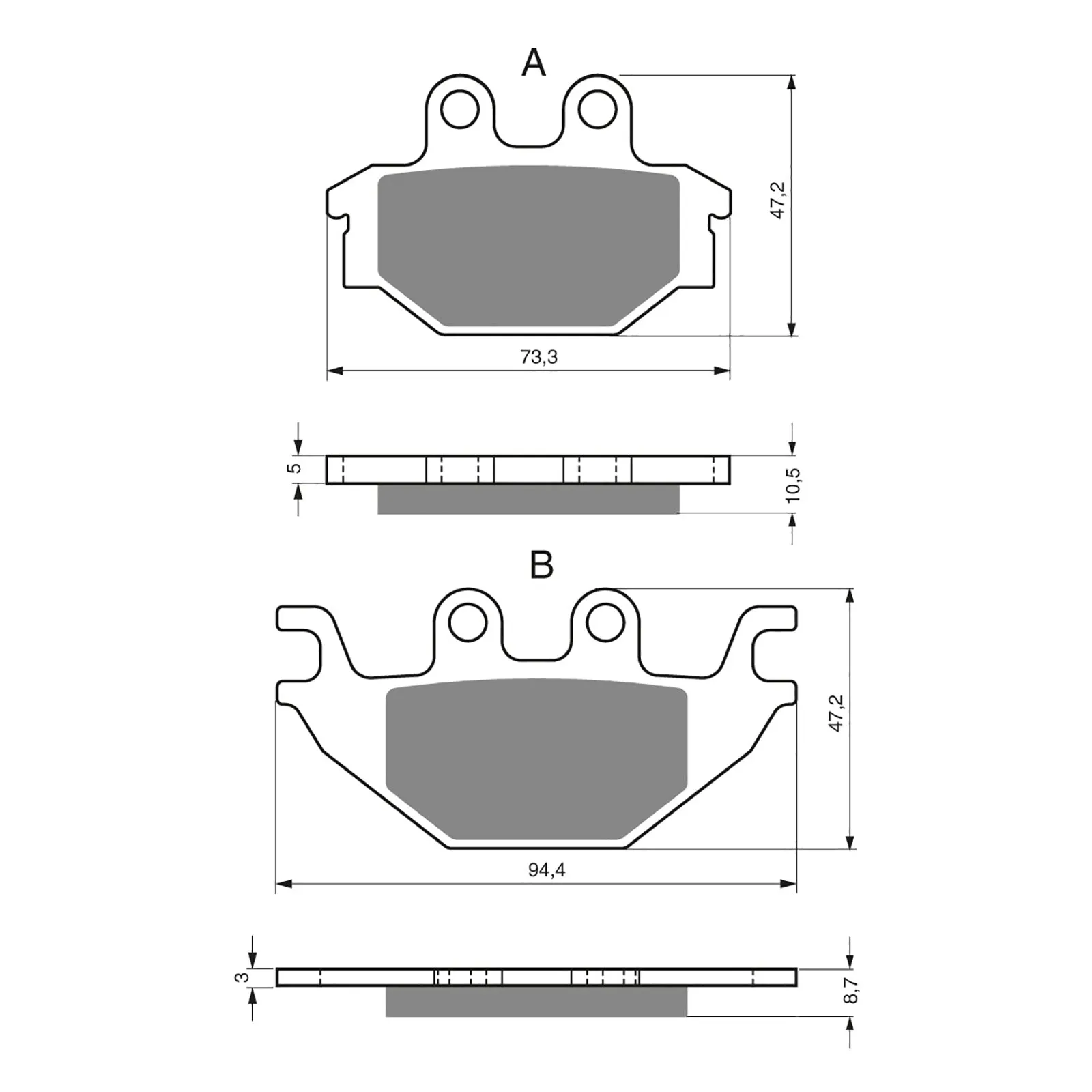 BRAKE PADS GOLDFREN OFFROAD RACING GF230 - K5 ( PR333 )