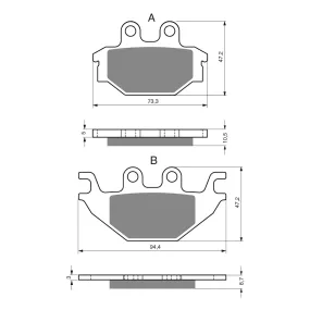 BRAKE PADS GOLDFREN OFFROAD RACING GF230 - K5 ( PR333 )