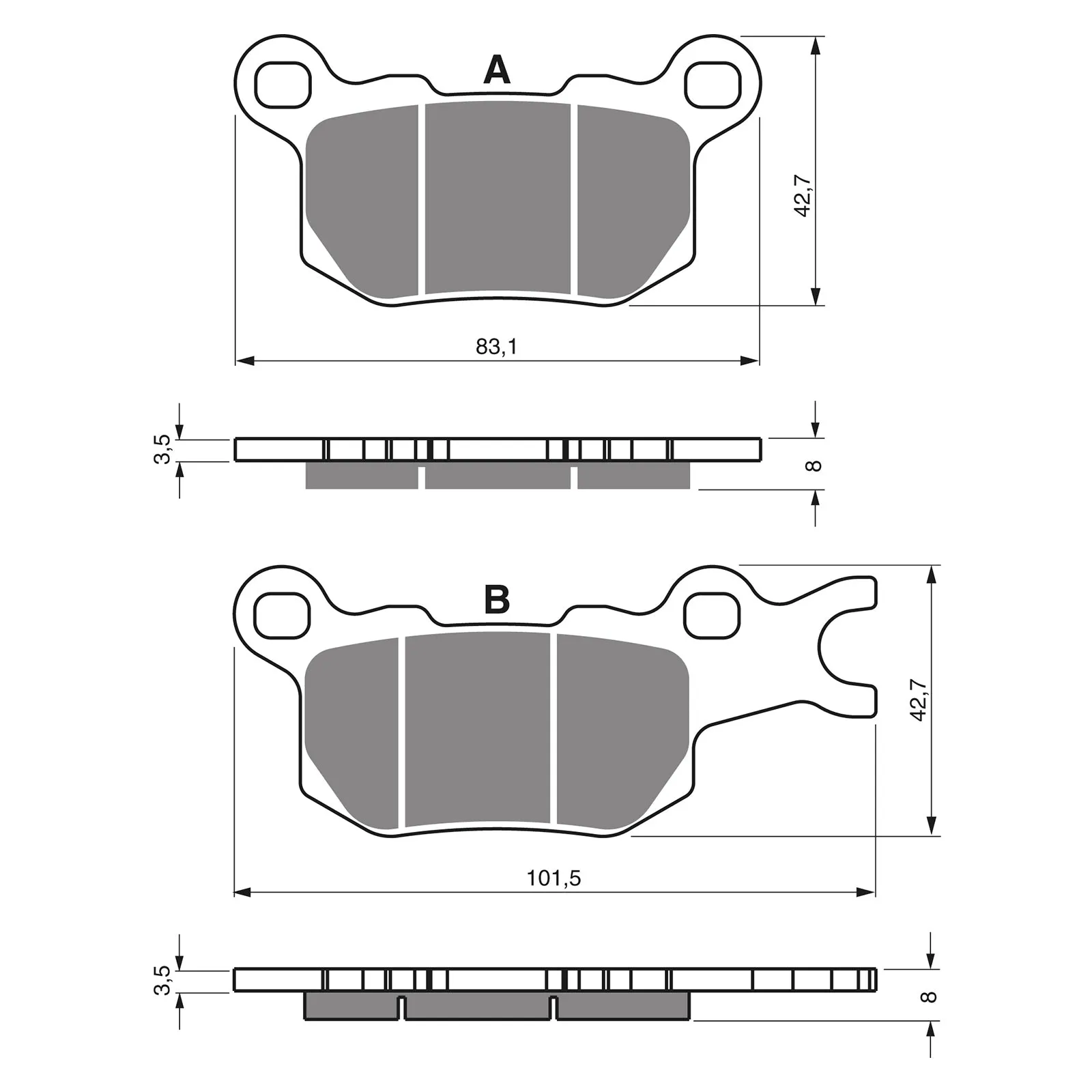 BRAKE PADS GOLDFREN OFFROAD RACING GF377 - K5 ( PR509 )