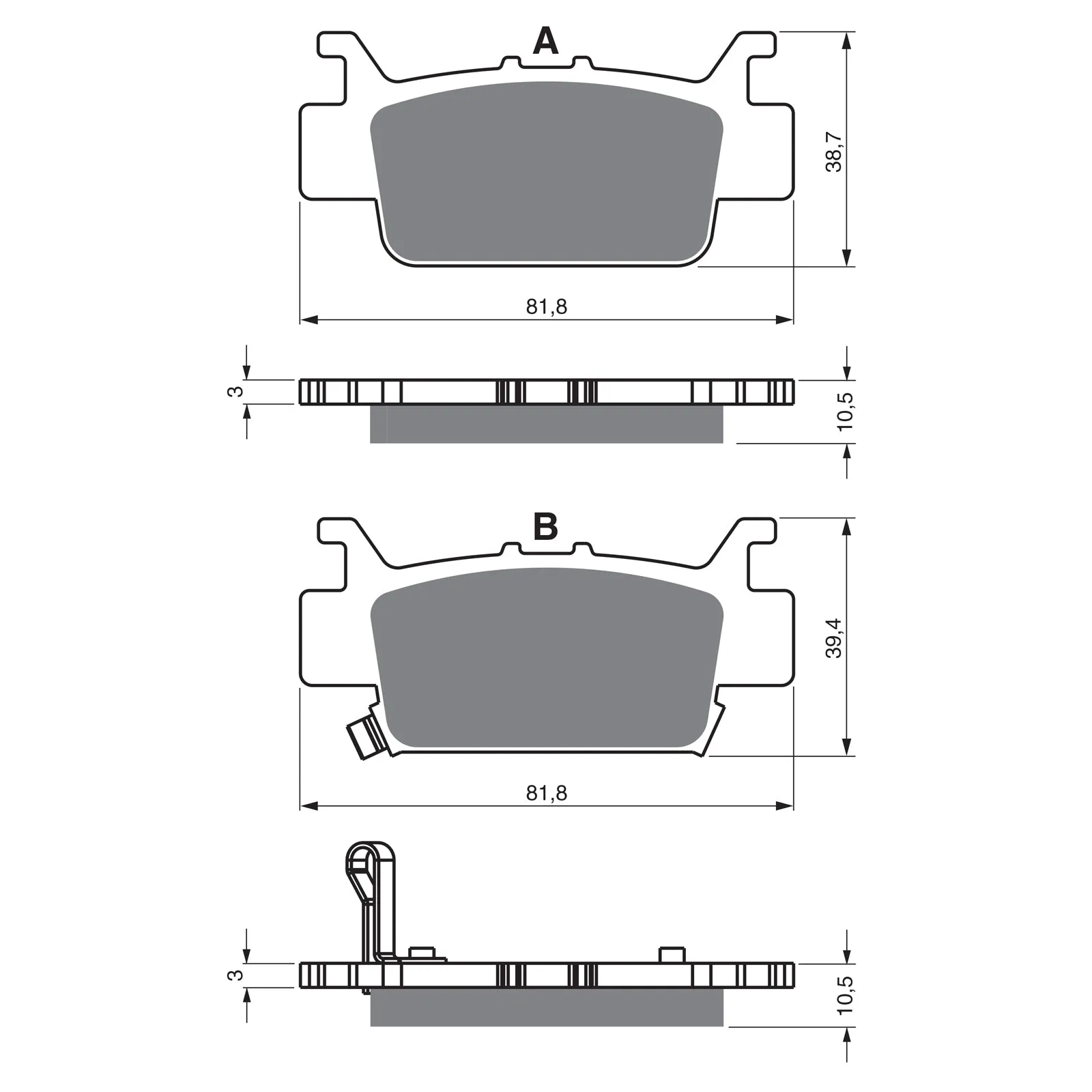 BRAKE PADS GOLDFREN OFFROAD RACING GF385 - K5 ( PR525 )