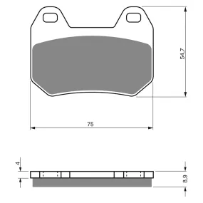 BRAKE PADS GOLDFREN SINTERED SPORTS GF195 - S3 ( PH281 )