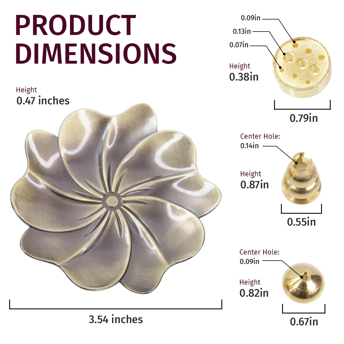 Brass Lotus Incense Set