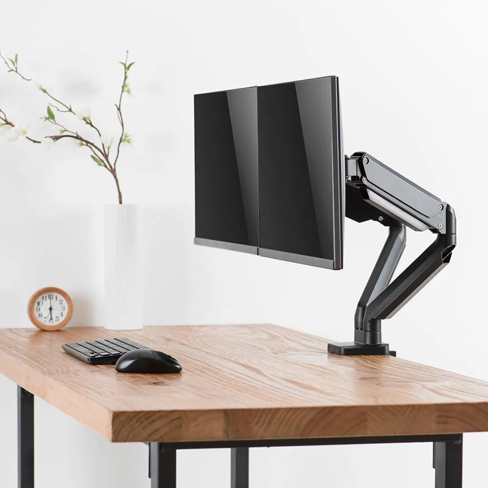 Brateck Bracket 17"-32" Dual Monitor Aluminum Gas Spring Arm Up To 8kg / Monitor Arm (LDT26-C024)