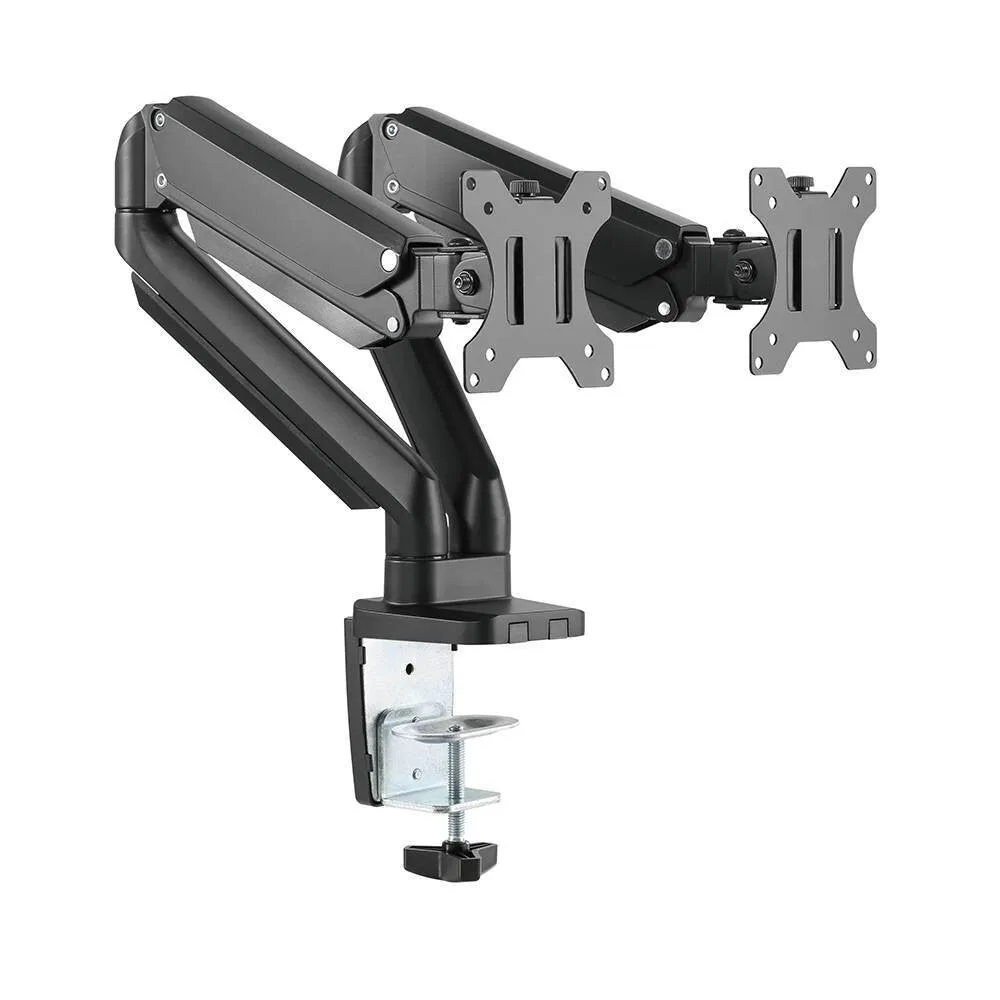 Brateck Bracket 17"-32" Dual Monitor Aluminum Gas Spring Arm Up To 8kg / Monitor Arm (LDT26-C024)