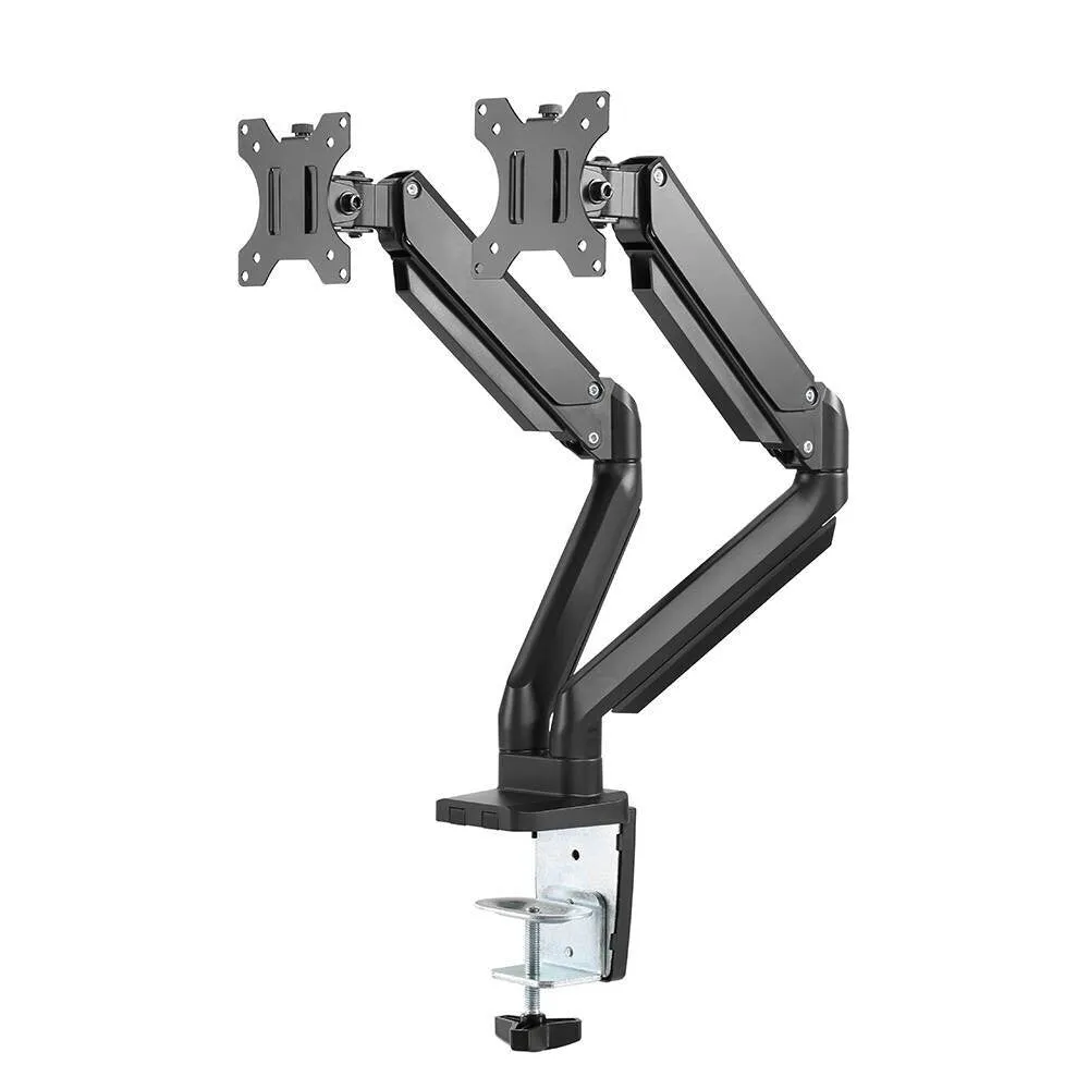 Brateck Bracket 17"-32" Dual Monitor Aluminum Gas Spring Arm Up To 8kg / Monitor Arm (LDT26-C024)