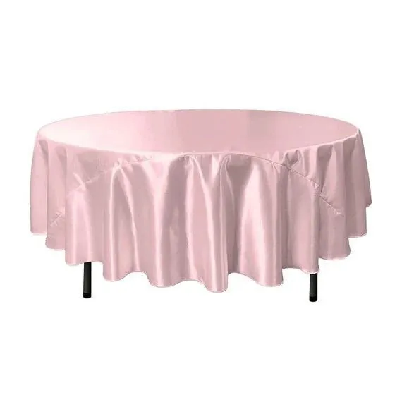 Bridal Satin Round Tablecloth, 90-Inch, Wedding Prom Decoration Outdoor Birthday Party, DJ Party, And Dining Tables Decor