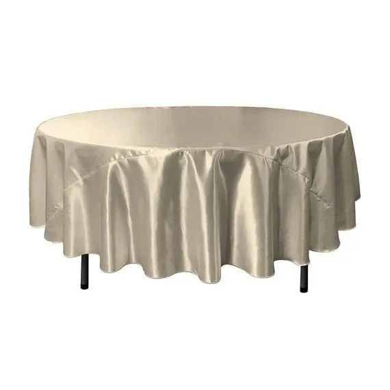 Bridal Satin Round Tablecloth, 90-Inch, Wedding Prom Decoration Outdoor Birthday Party, DJ Party, And Dining Tables Decor