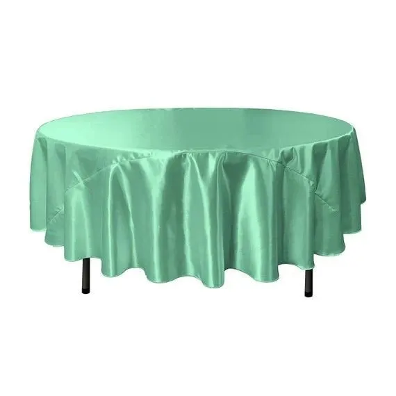 Bridal Satin Round Tablecloth, 90-Inch, Wedding Prom Decoration Outdoor Birthday Party, DJ Party, And Dining Tables Decor