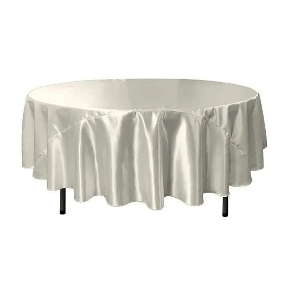 Bridal Satin Round Tablecloth, 90-Inch, Wedding Prom Decoration Outdoor Birthday Party, DJ Party, And Dining Tables Decor