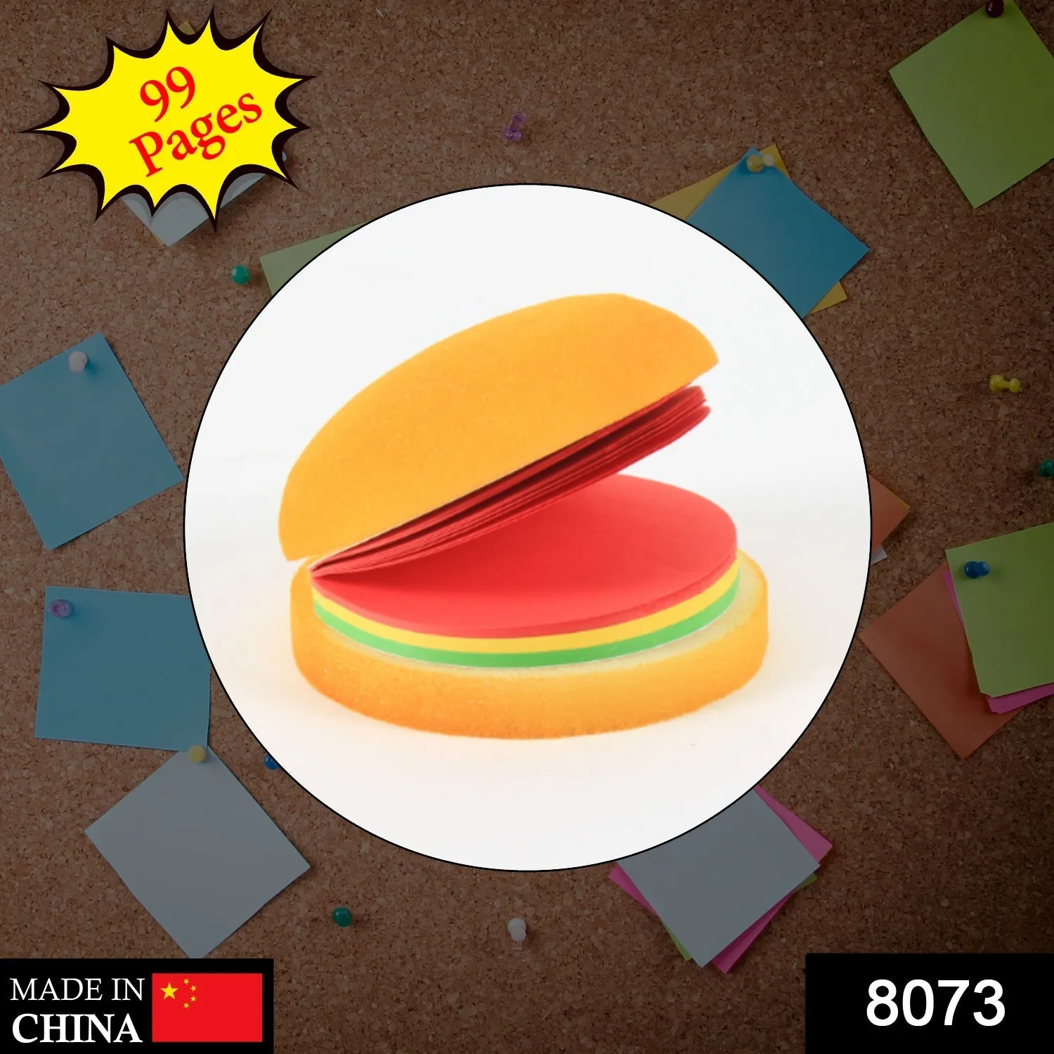 Burger Shaped Notepad  /  Sticky Notes  /  Memo Pads, Unique Mini Notes (Multicolor)