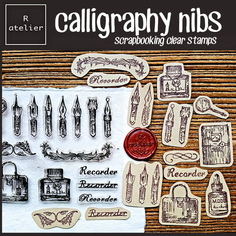 Calligraphy & Dip Pens Scrapbooking Clear Stamps