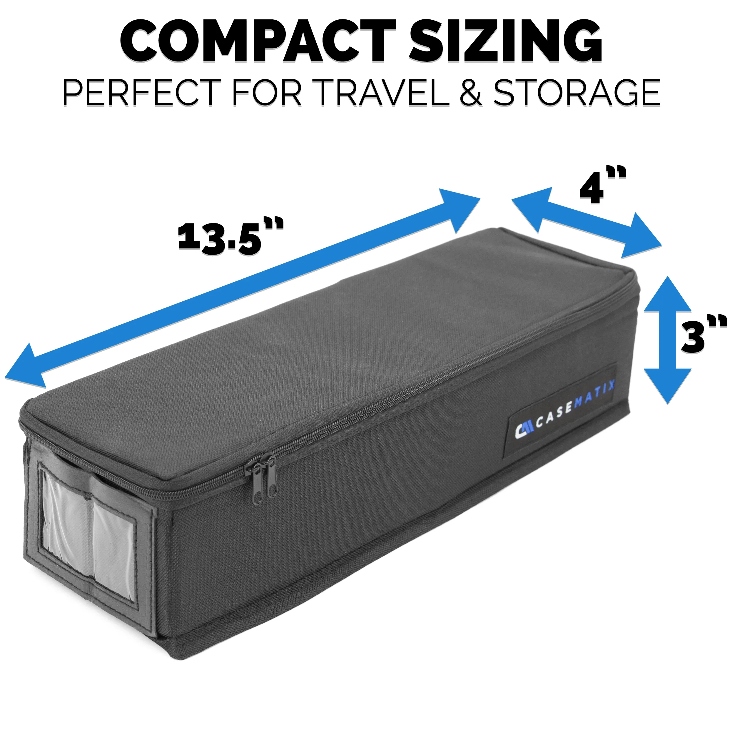 CASEMATIX Top Loader Card Storage Case for Trading Cards Fits 200 3" x 4" 35pt Toploaders For Cards with 3 Card Case Dividers and a Collapsible Design