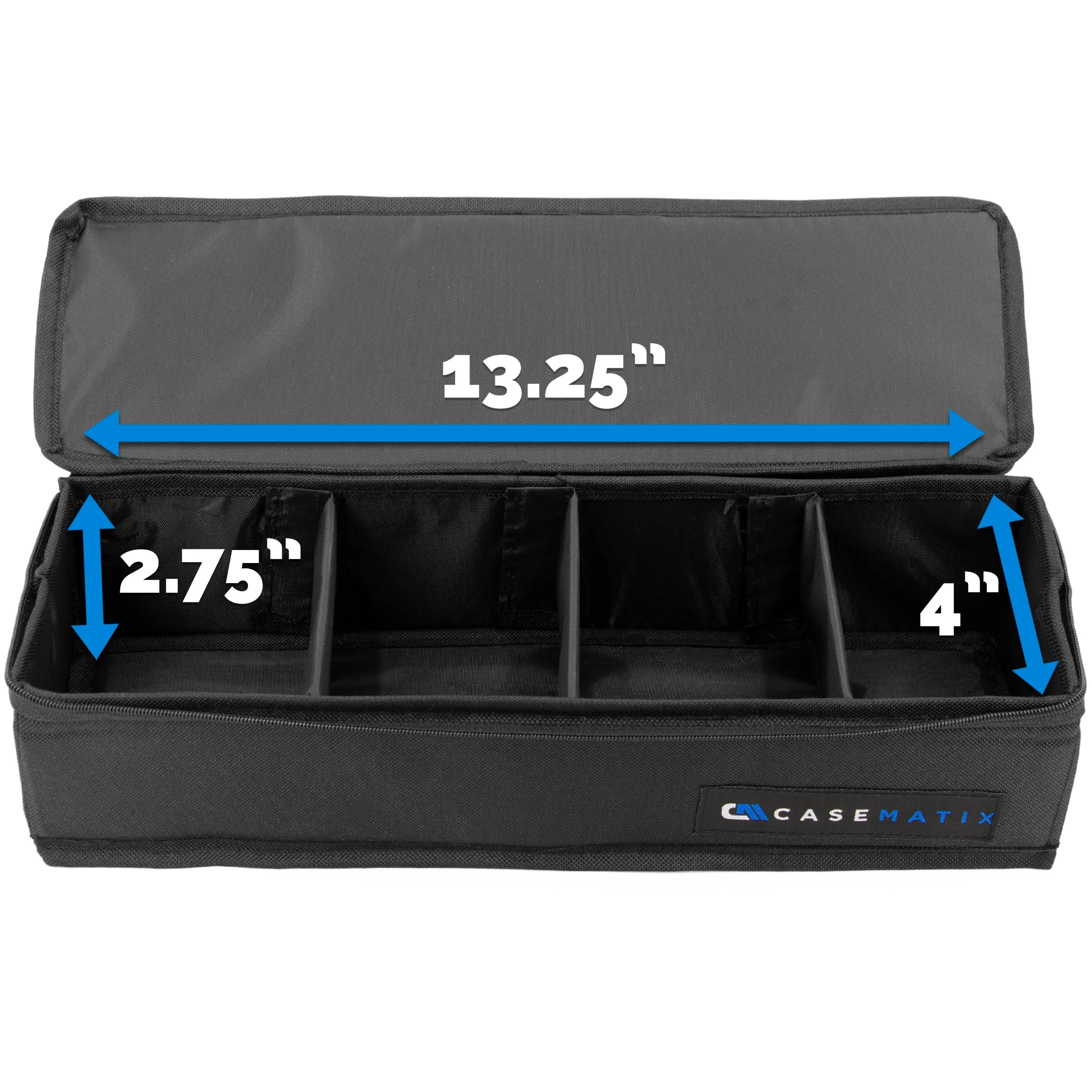 CASEMATIX Top Loader Card Storage Case for Trading Cards Fits 200 3" x 4" 35pt Toploaders For Cards with 3 Card Case Dividers and a Collapsible Design