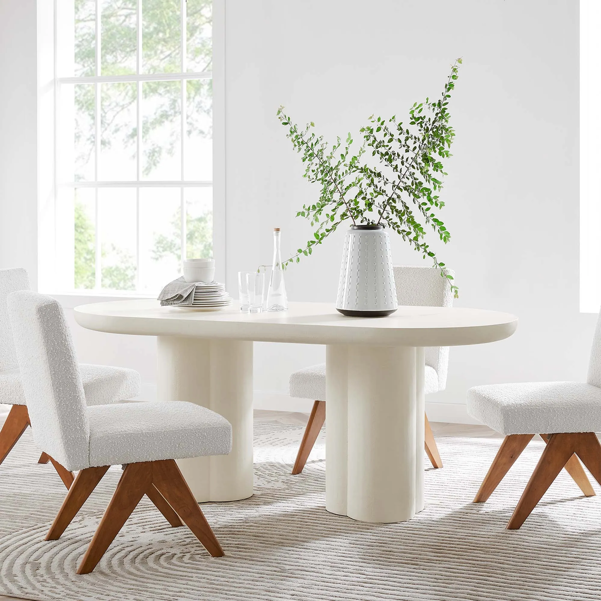 Caspian 72" Oval Concrete Dining Table by Modway