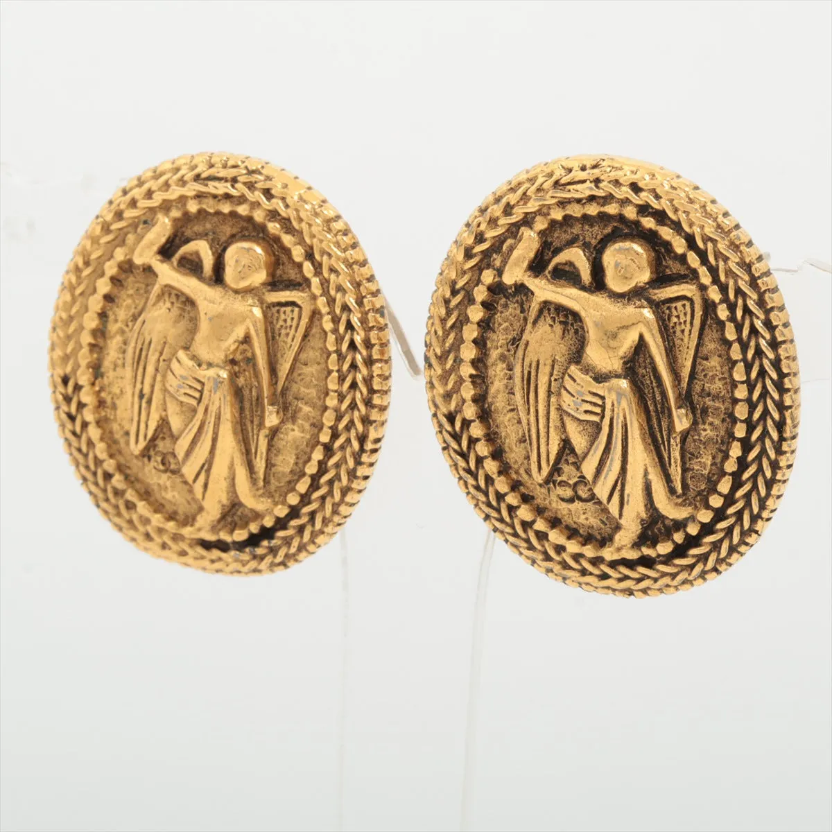 Chanel Angel Earring (for both ears) GP Gold Coco Oral Angel Vintage Earring
