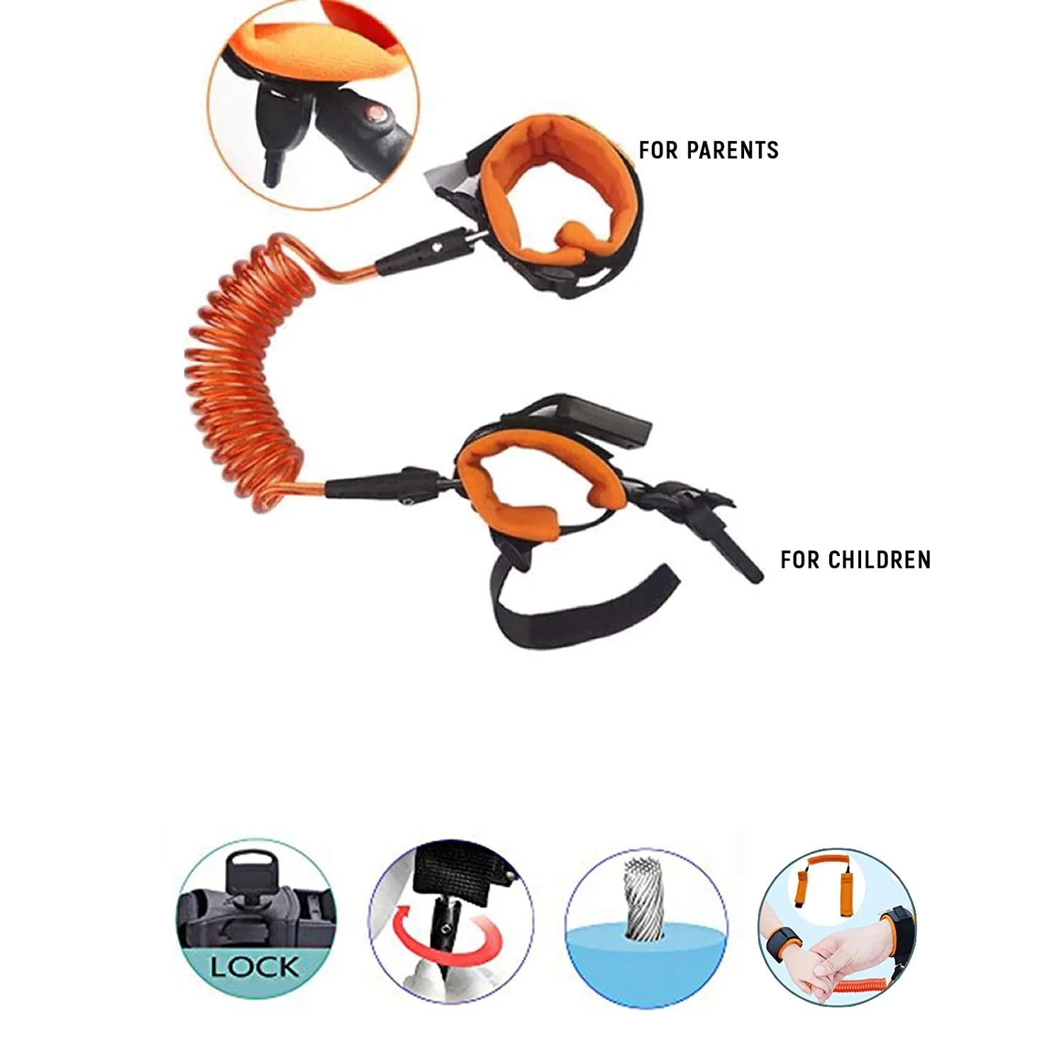 Child Anti Lost Wrist Link Skin Care Wrist Link Belt Sturdy Flexible Safety Handcuff Wristband Leash Travel