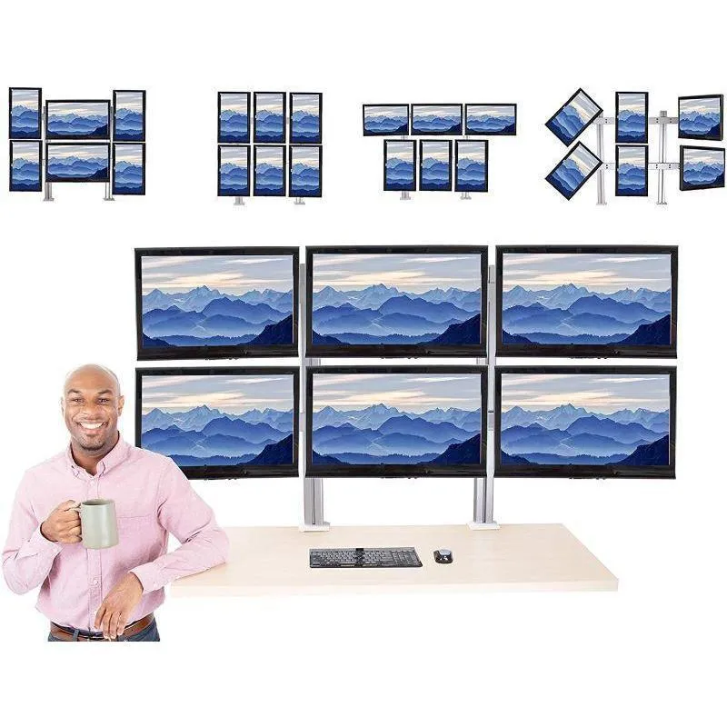 Clamp-On Heavy Duty Monitor Mounts (4-6 Monitor Options Available)