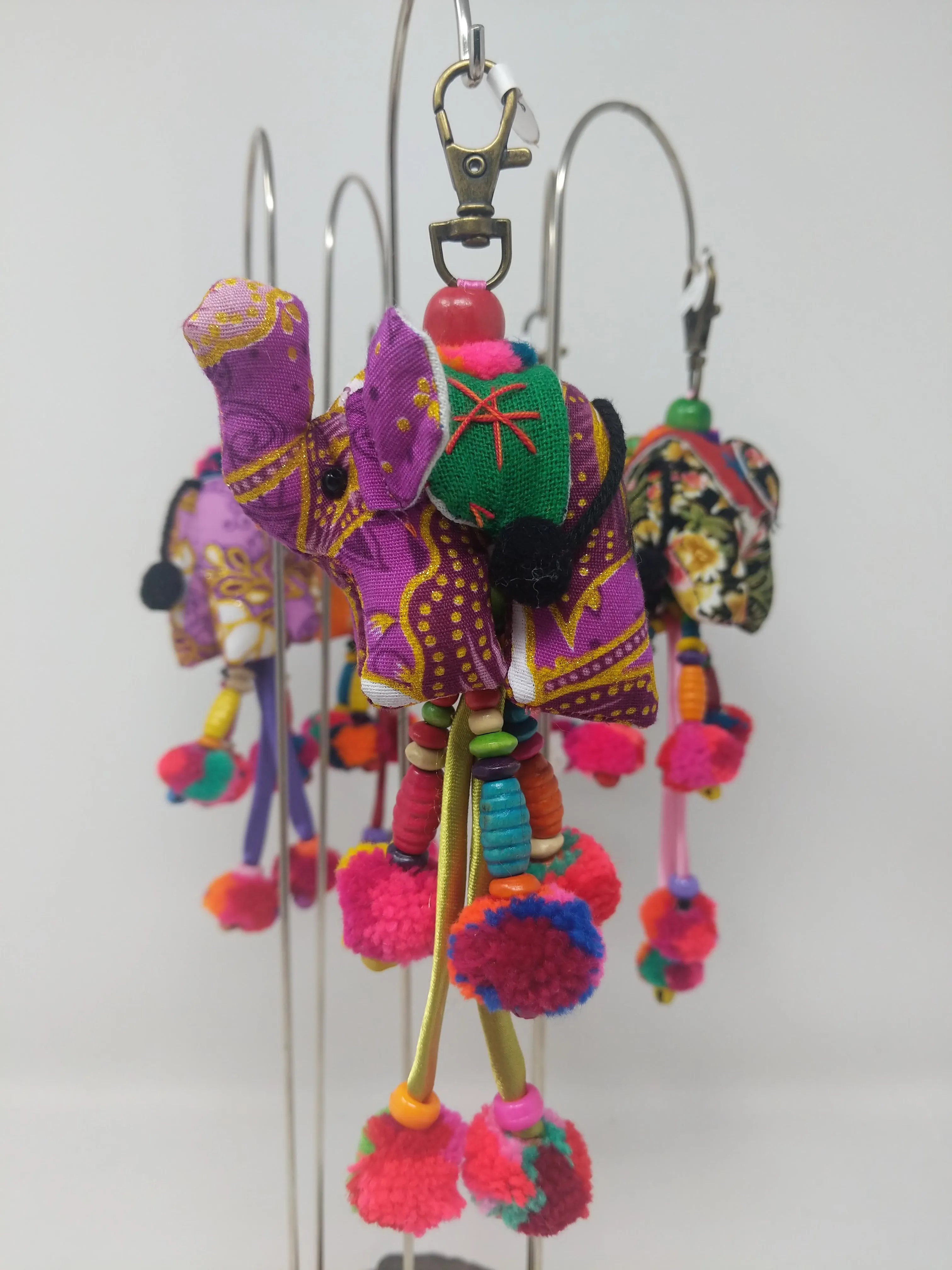 CLIP ON ELEPHANT CHARM PURPLE