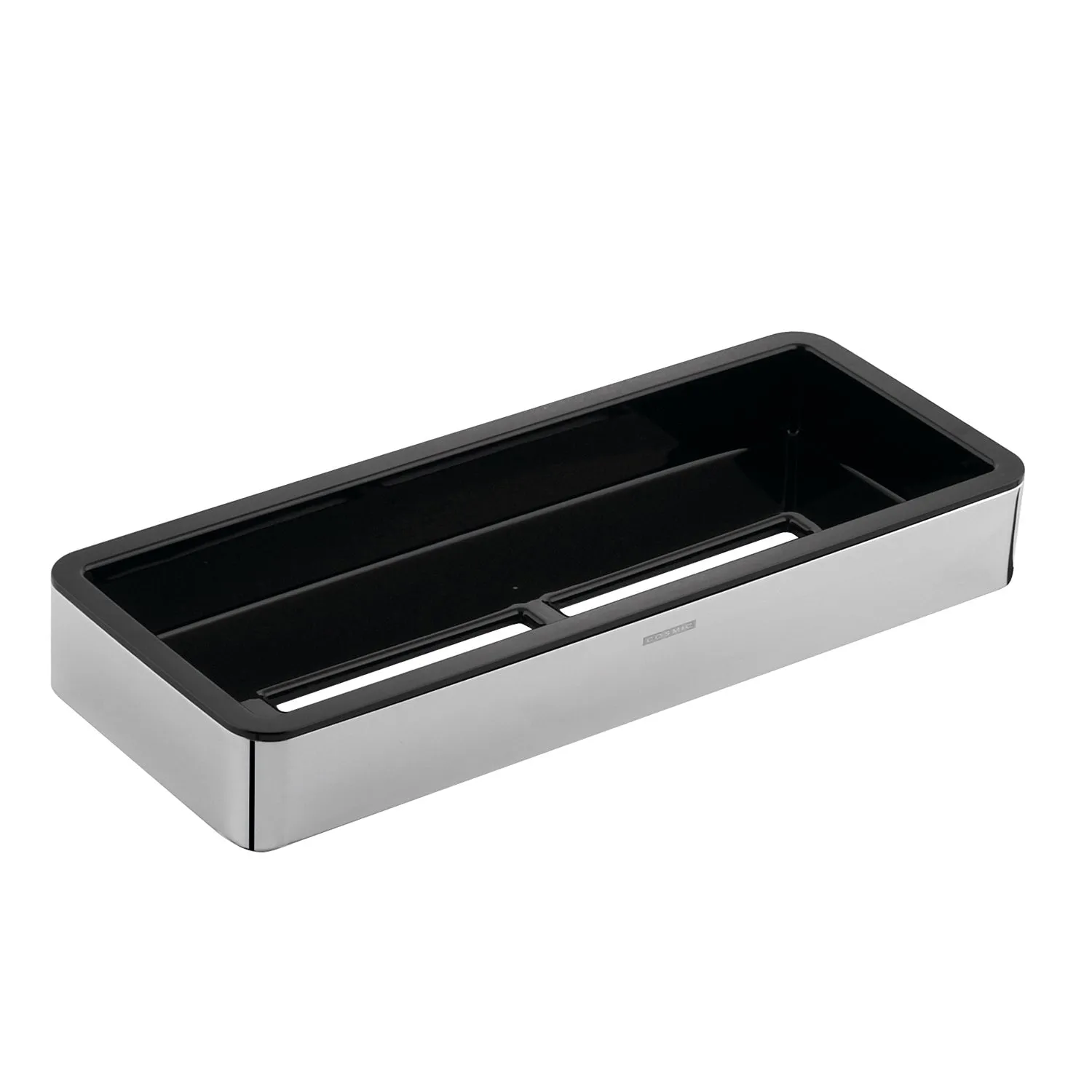 COSMIC Extreme Bathroom Shelf, Wall Mount, Brass Body with Plastic, Matte Black Finish, 11-7/8 x 1-9/16 x 4-13/16 Inches (2516149)