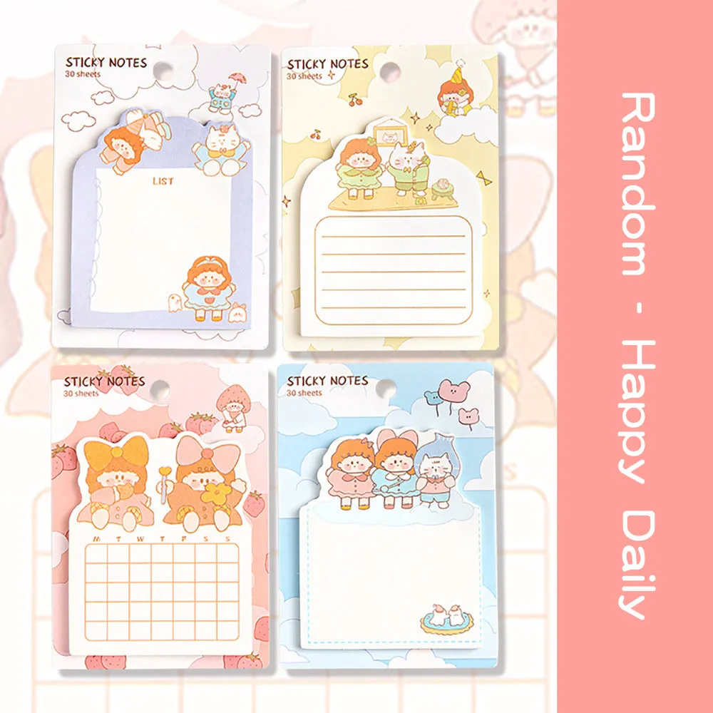 Creative cartoon shaped sticky notes, student office stationery supplies, message stickers ins, cute memo note pad, note pad, shaped note paper, patterns and styles sold randomly