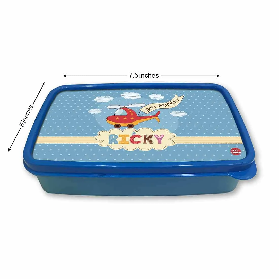 Custom Snack Containers Plastic Lunch Box for Boys  - Helicopter & Clouds