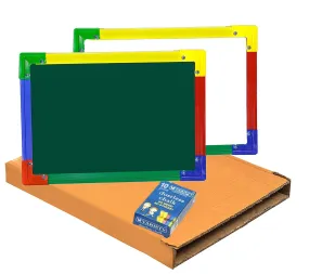 DAHSHA 2 in 1 Whiteboard and Blackboard with Chalk (35X24 cm) -Colors May Vary