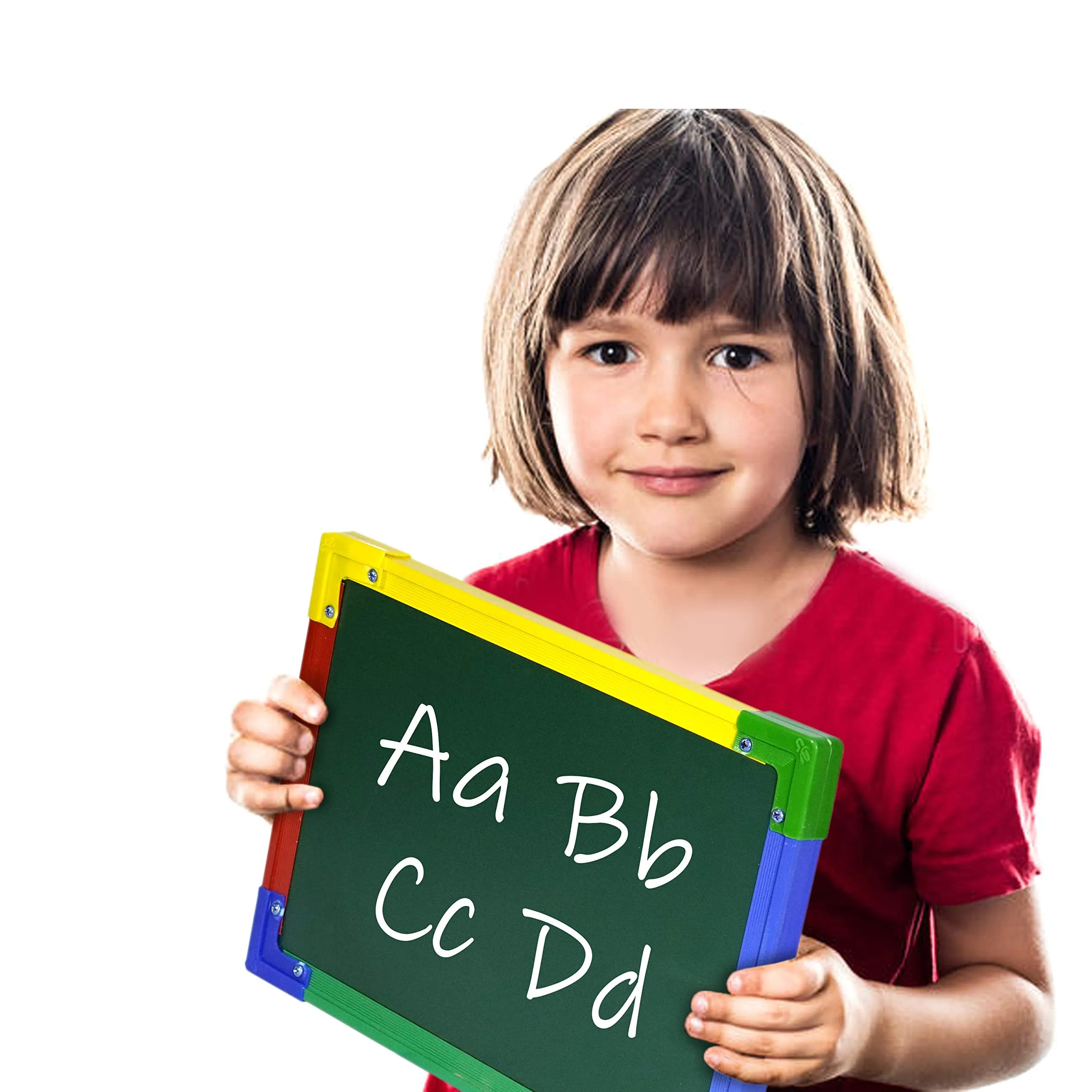 DAHSHA 2 in 1 Whiteboard and Blackboard with Chalk (35X24 cm) -Colors May Vary