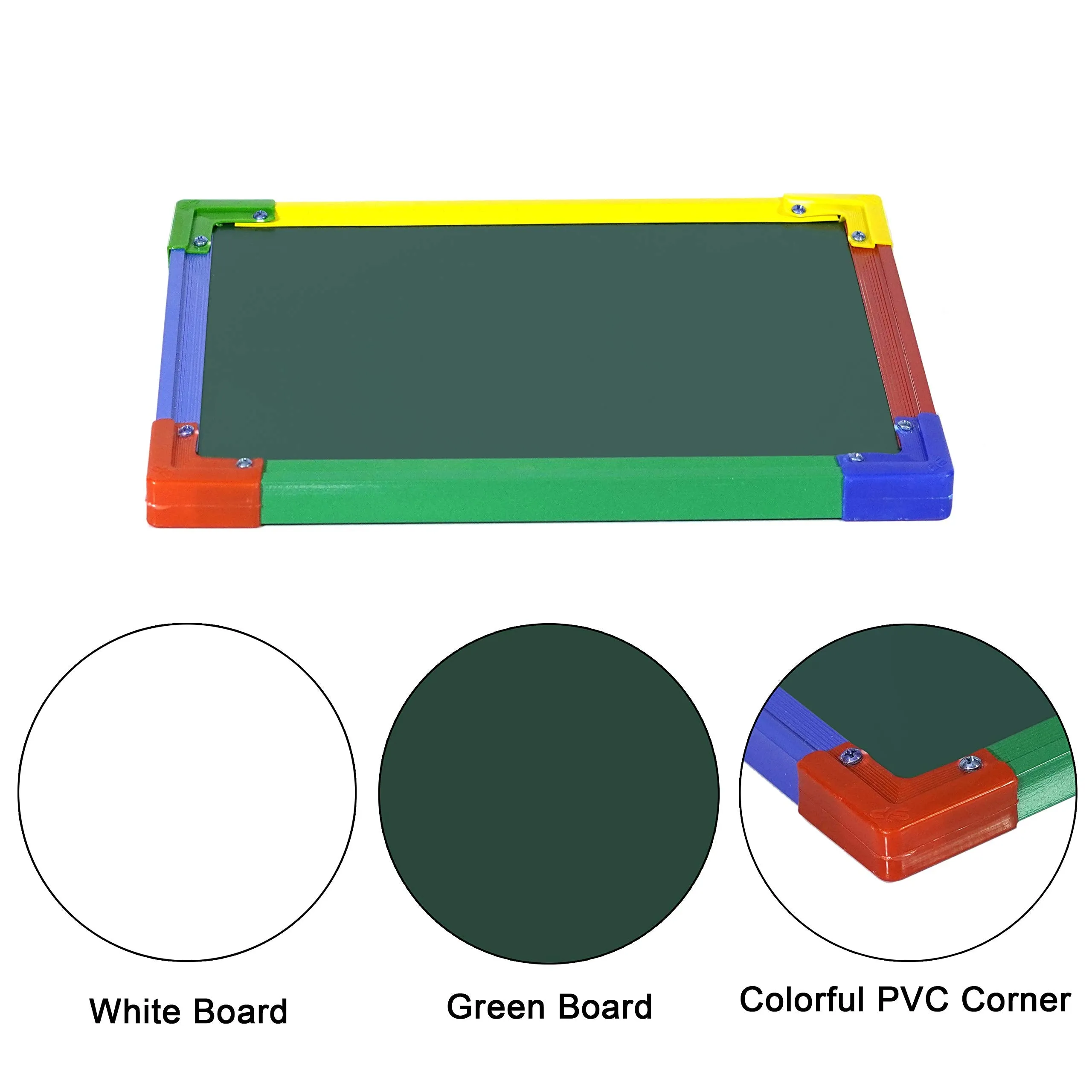 DAHSHA 2 in 1 Whiteboard and Blackboard with Chalk (35X24 cm) -Colors May Vary