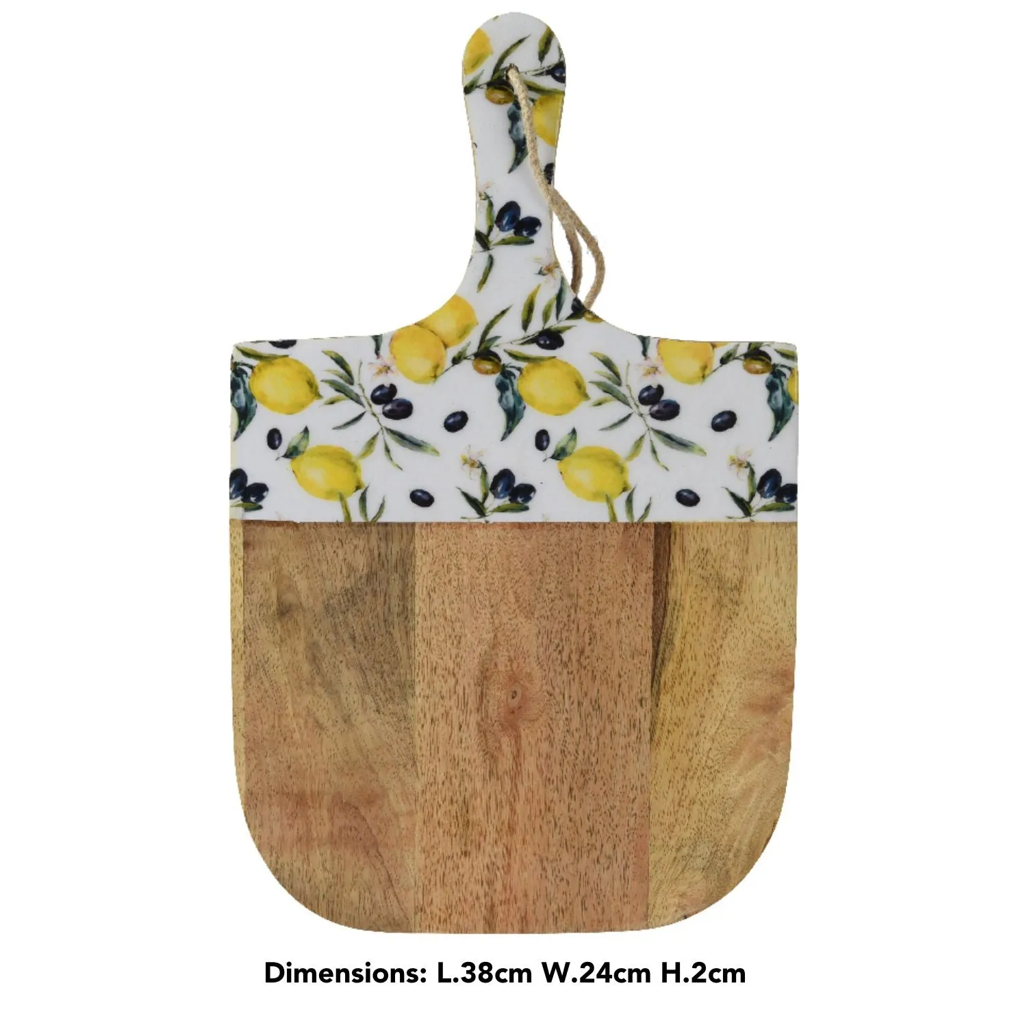 Decoris 38cm Lemon Wooden Chopping Board