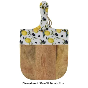 Decoris 38cm Lemon Wooden Chopping Board