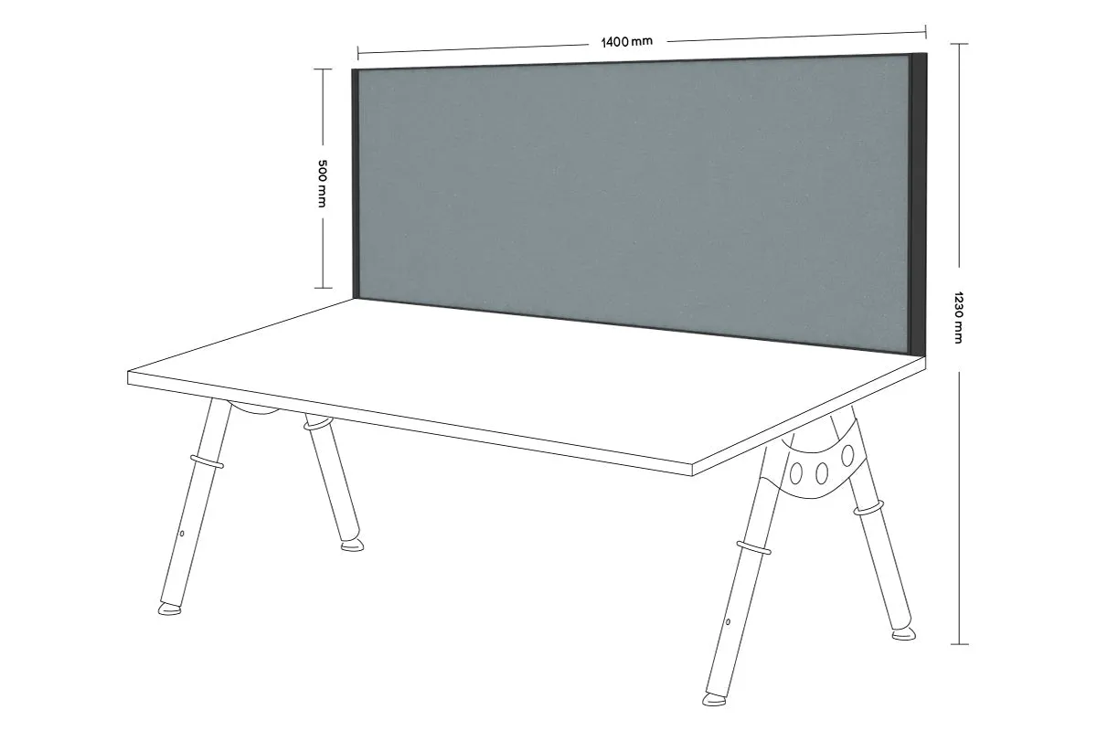 Desk Mounted Privacy Screen [1400W x 500H]