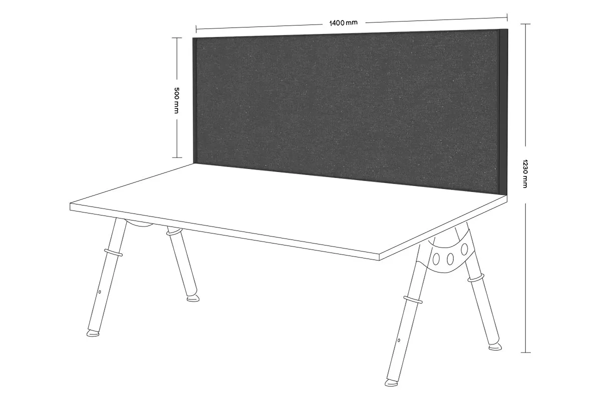 Desk Mounted Privacy Screen [1400W x 500H]