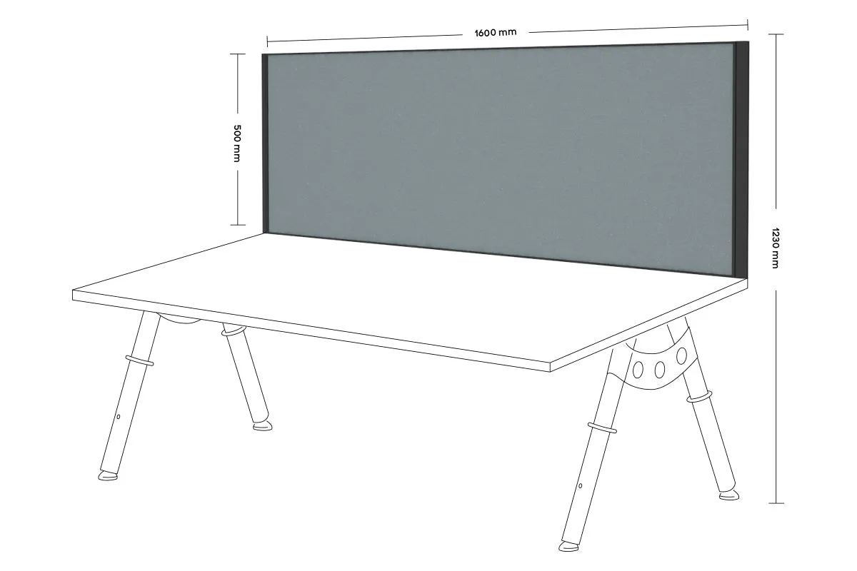 Desk Mounted Privacy Screen [1600W x 500H]
