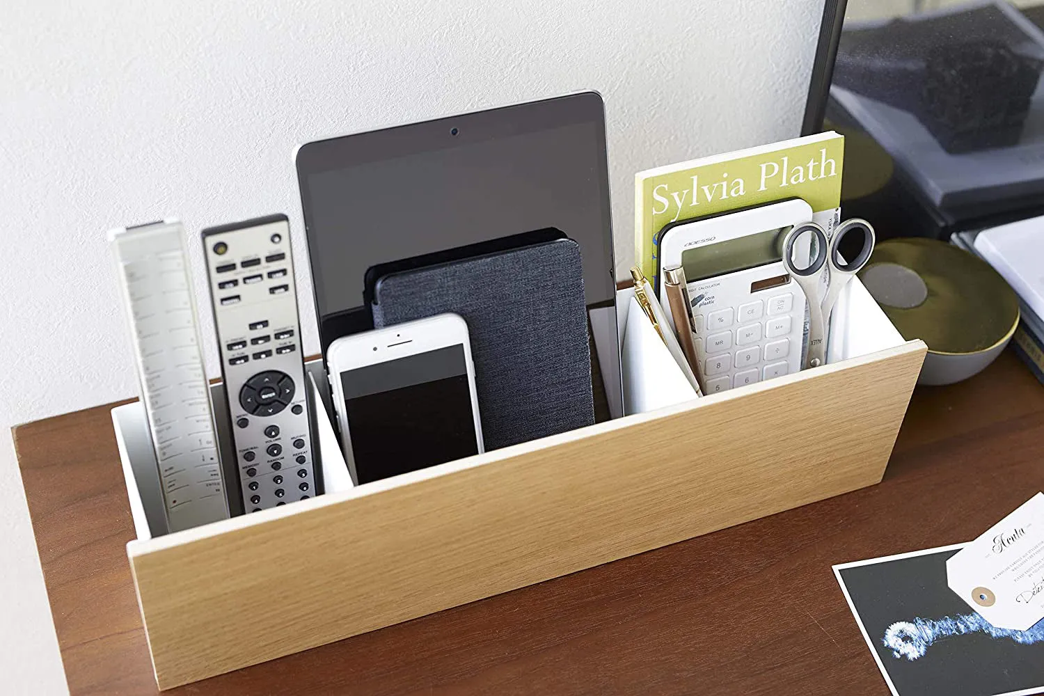 Desk Organizer - Two Sizes - Steel   Wood