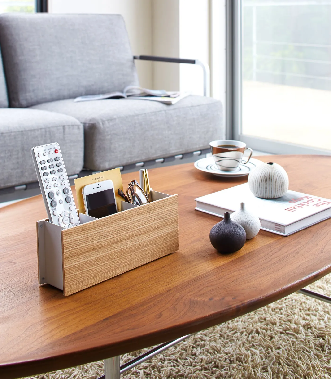 Desk Organizer - Two Sizes - Steel   Wood