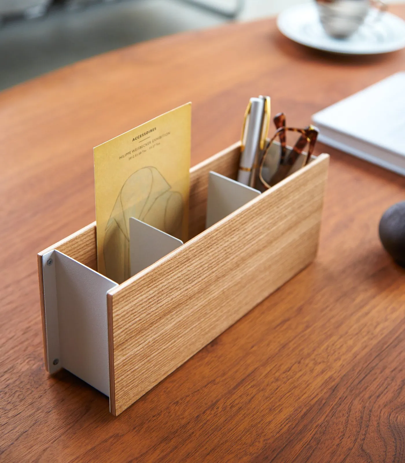 Desk Organizer - Two Sizes - Steel   Wood