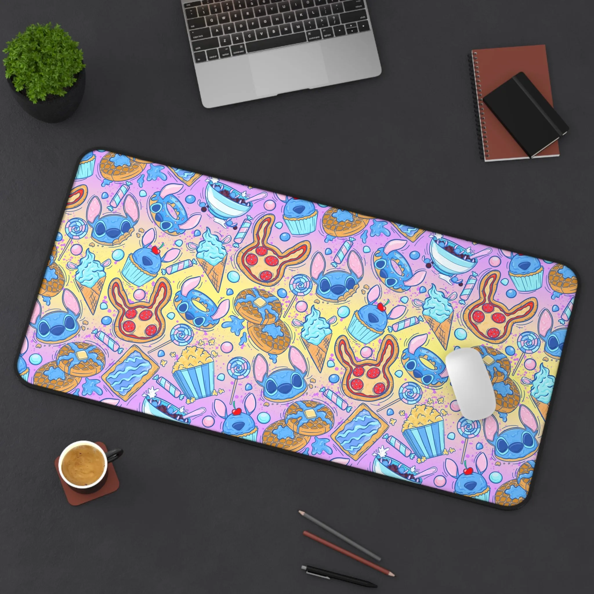 Disney Stitch Snacks Food Desk Game Mat Disneyland Magic Kingdom World Gift Parks Room Card Computer Inspired 626 Pizza