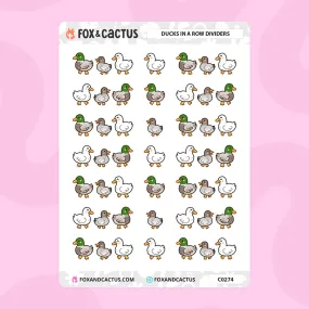 Ducks in a Row Divider Stickers
