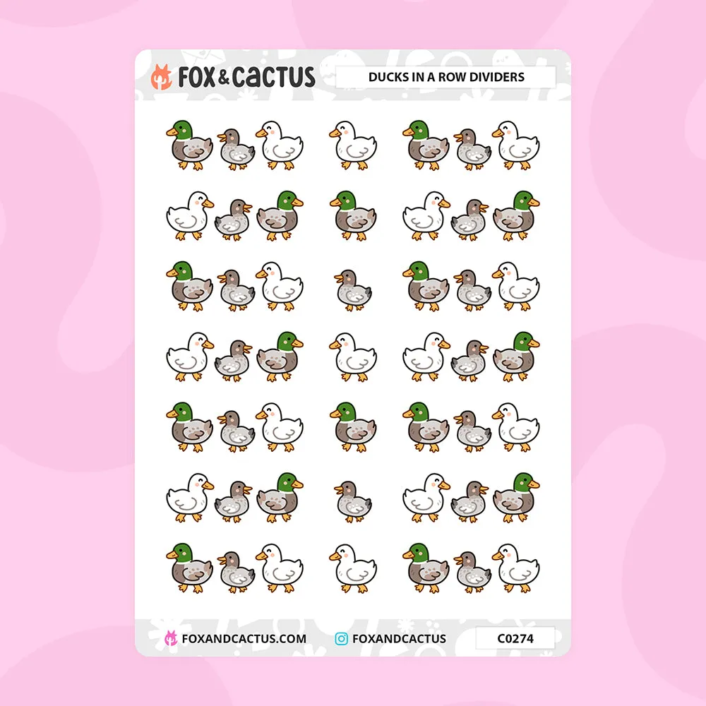 Ducks in a Row Divider Stickers