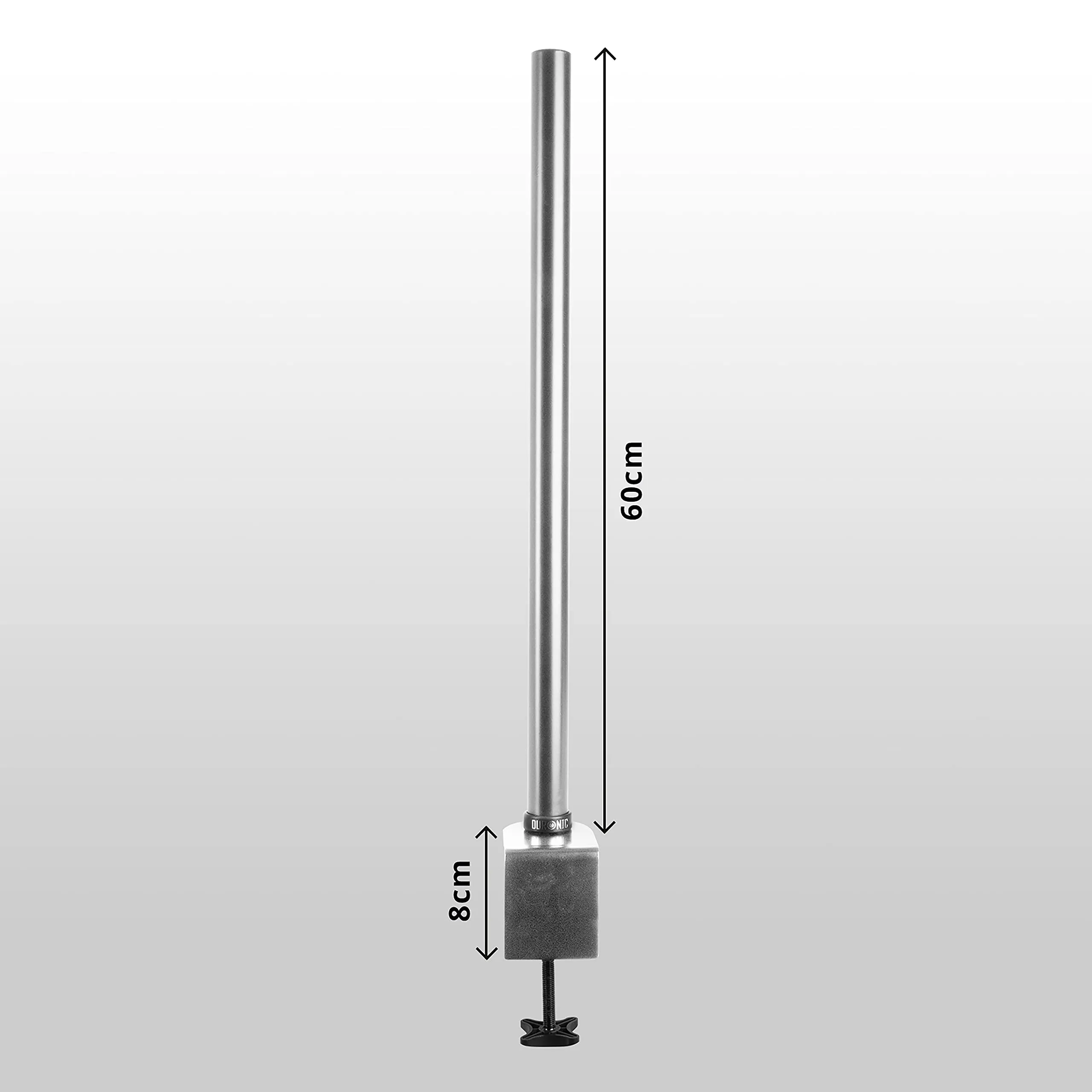 Duronic DM15 DM25 DM35 Monitor Arm Stand 60cm Pole SILVER | Compatible with All Duronic Monitor Desk Mount Arms | Silver | Steel | Long | 600mm Length | 32mm Diameter | Clamp Included