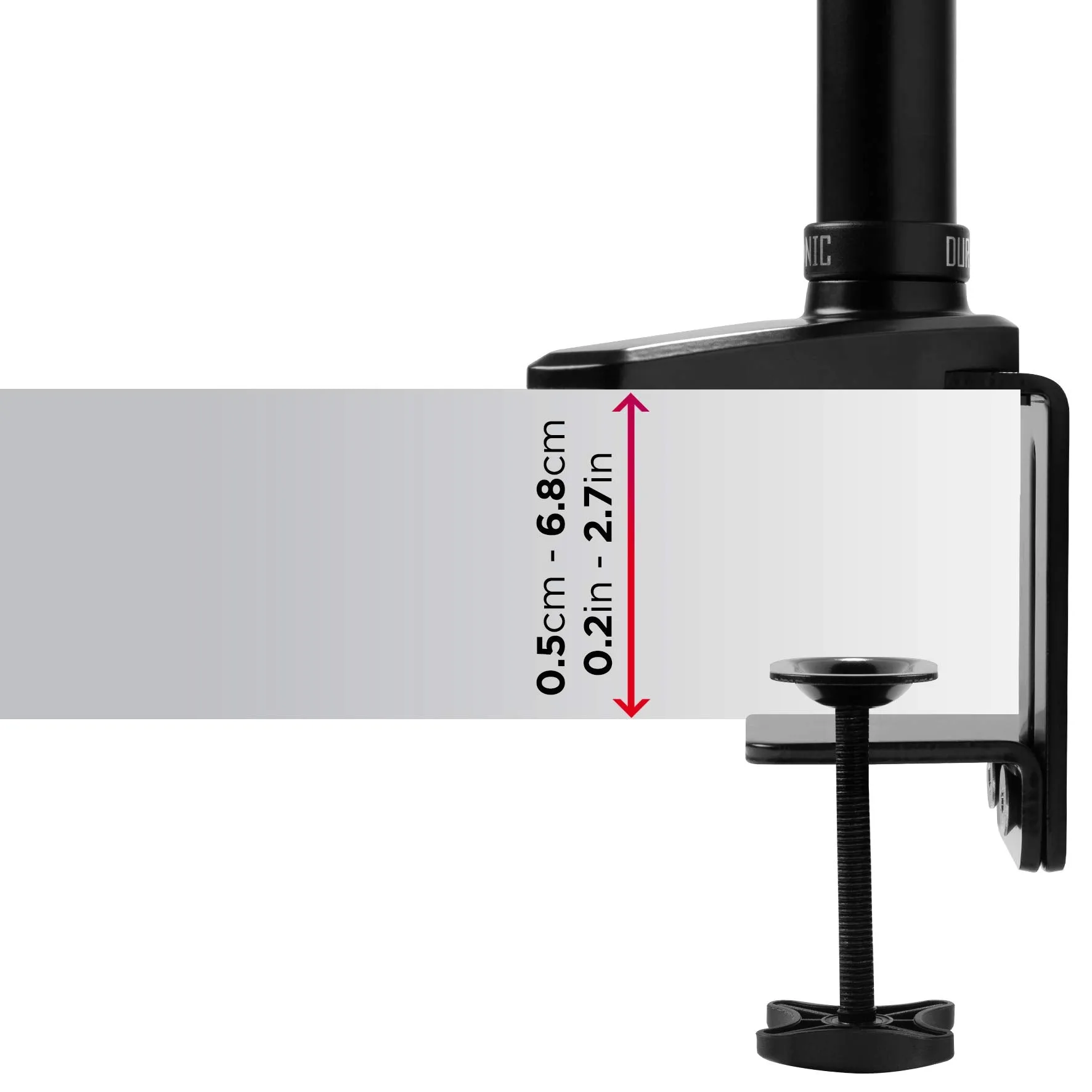 Duronic Monitor Arm Stand DM553 | Triple PC Desk Mount | BLACK | Aluminium | Height Adjustable | For Three 15-27 LED LCD Screen | VESA 75/100 | 5kg Capacity | Tilt -90°/ 85°,Swivel 180°,Rotate 360°