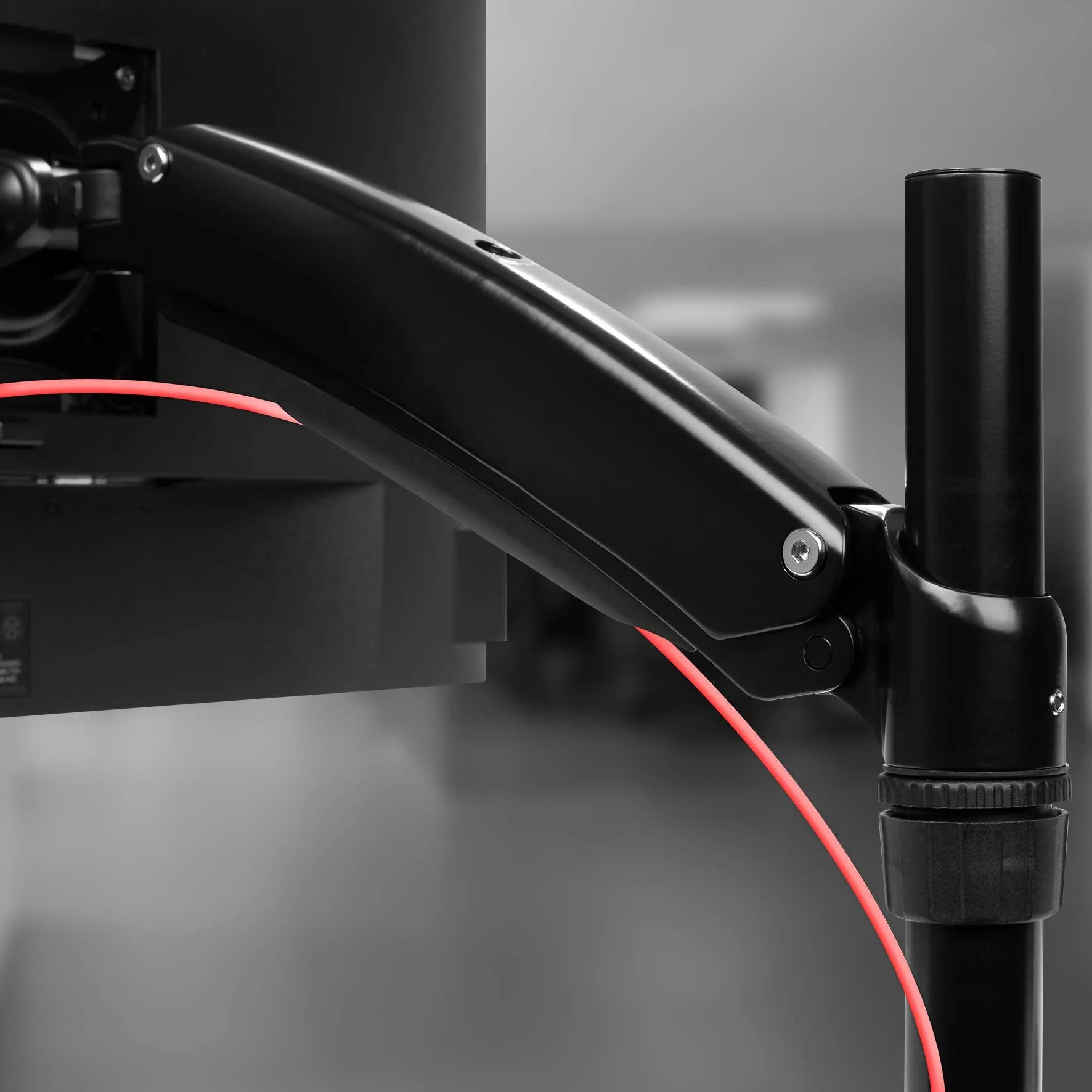 Duronic Monitor Arm Stand DM553 | Triple PC Desk Mount | BLACK | Aluminium | Height Adjustable | For Three 15-27 LED LCD Screen | VESA 75/100 | 5kg Capacity | Tilt -90°/ 85°,Swivel 180°,Rotate 360°