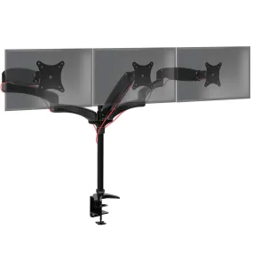 Duronic Monitor Arm Stand DM553 | Triple PC Desk Mount | BLACK | Aluminium | Height Adjustable | For Three 15-27 LED LCD Screen | VESA 75/100 | 5kg Capacity | Tilt -90°/ 85°,Swivel 180°,Rotate 360°
