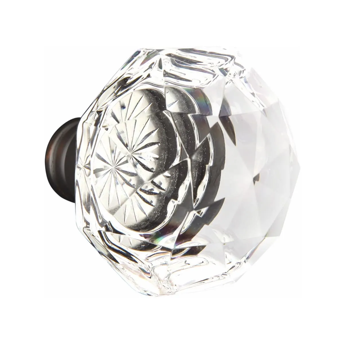 Emtek Single Cylinder Jefferson Handleset EMPowered Motorized Smart Lock Upgrade With Diamond Glass Knob