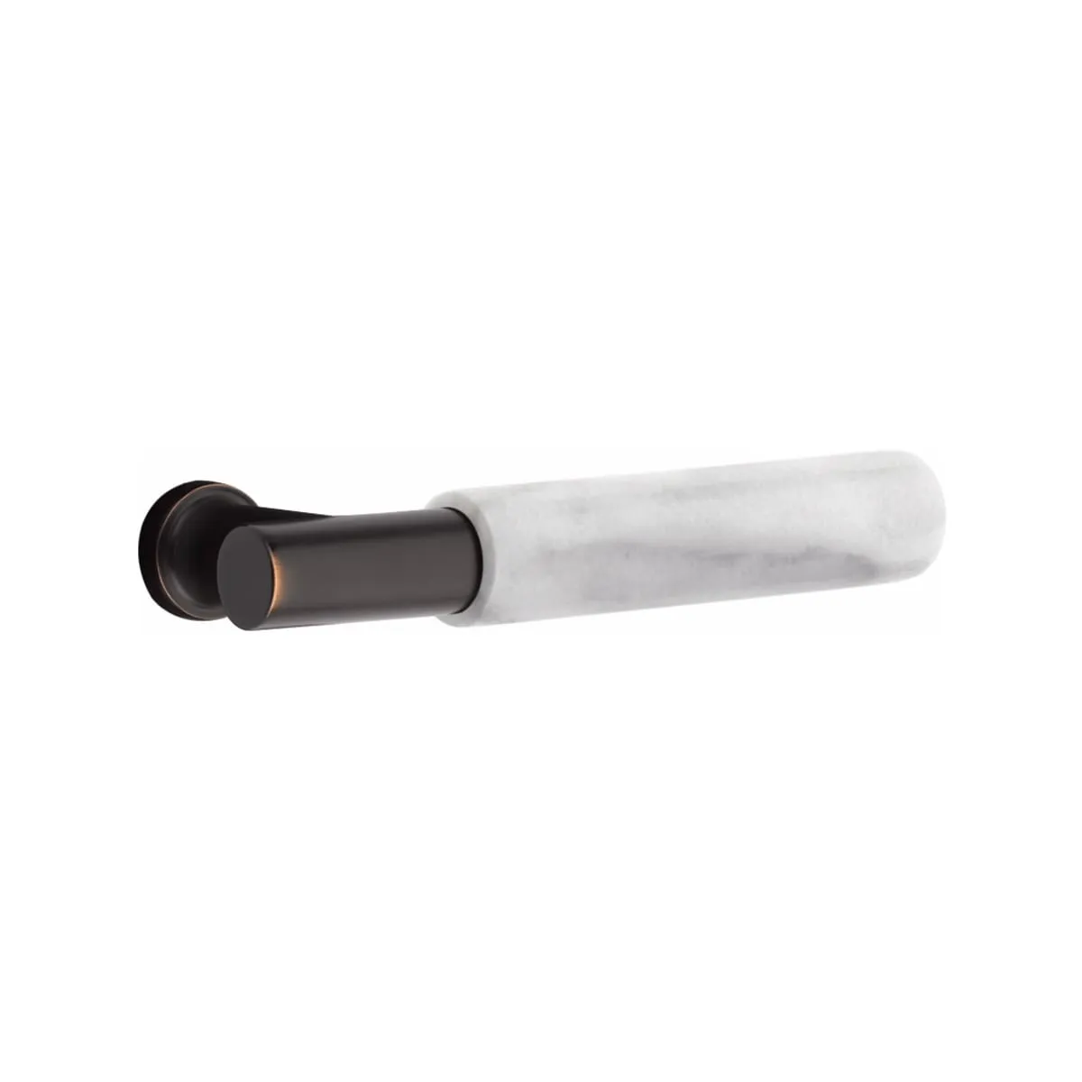 Emtek Single Cylinder Jefferson Handleset EMPowered Motorized Smart Lock Upgrade With Select T-Bar White Marble Lever