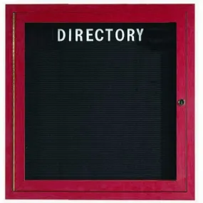 Enclosed Indoor 36"x36" One Door Aluminum Cherry Wood Look Directory Changeable Letter Board