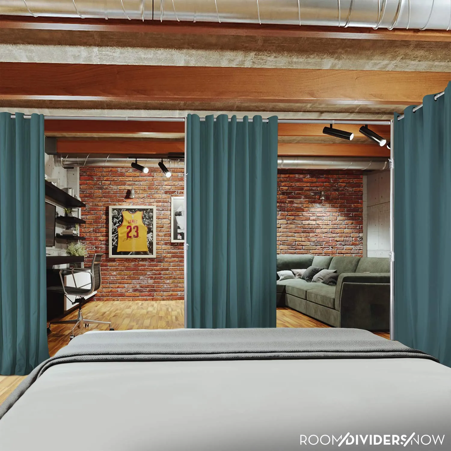 End2End Room Divider Kit - X-Large B, 9ft Tall x 14ft - 18ft Wide, Dark Chocolate (Room