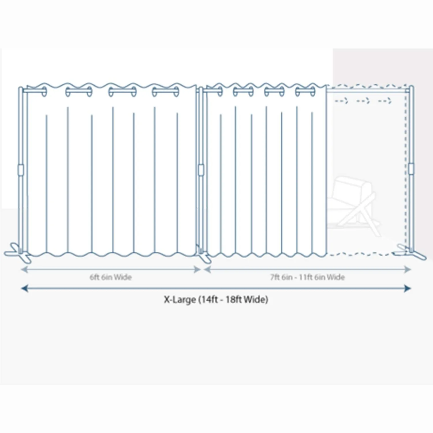 End2End Room Divider Kit - X-Large B, 9ft Tall x 14ft - 18ft Wide, Dark Chocolate (Room